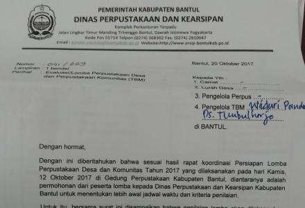 TBM AN-NISA DAN WIDURI PANDAN DESA TIMBULHARJO IKUTI LOMBA PERPUSTAKAAN DESA DAN KOMUNITAS SE-BANTUL