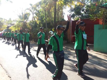 Semangat HUT RI Ke-74, Pamong Desa Ikuti Lomba Gerak Jalan Se-Kecamatan Sewon