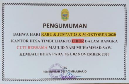 Libur dan Cuti Bersama 2020