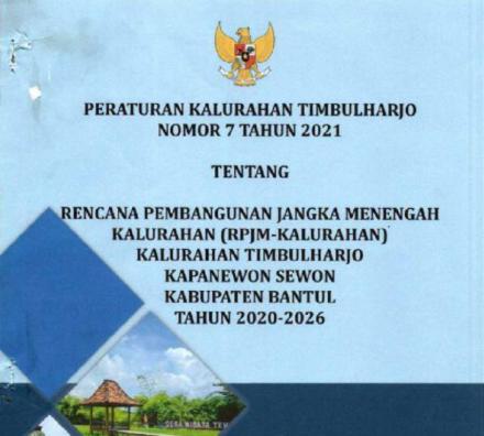 Peraturan Kalurahan Timbulharjo Nomor 7 Tahun 2021 tentang RPJMKal Tahun 2020 - 2026